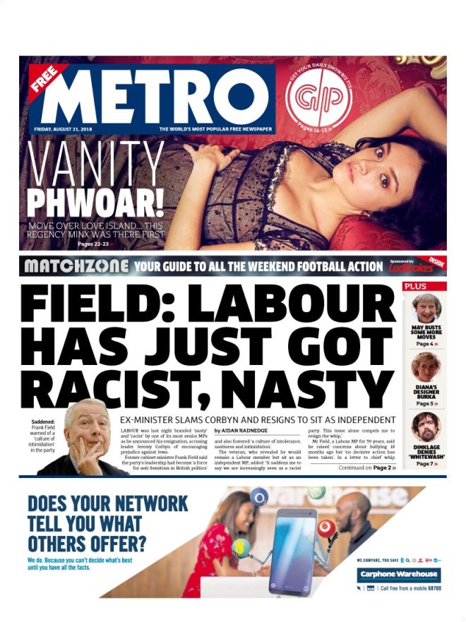METRO Fri 31 Aug