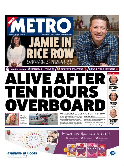 METRO Mon 20 Aug