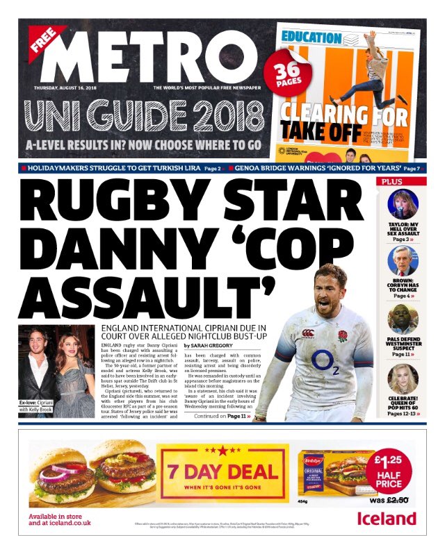METRO Thu 16 Aug